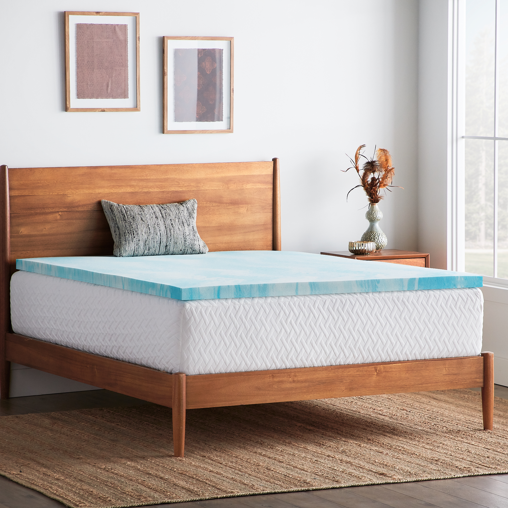 Lucid Limited 4' Gel Memory Foam Topper with Cover -Full